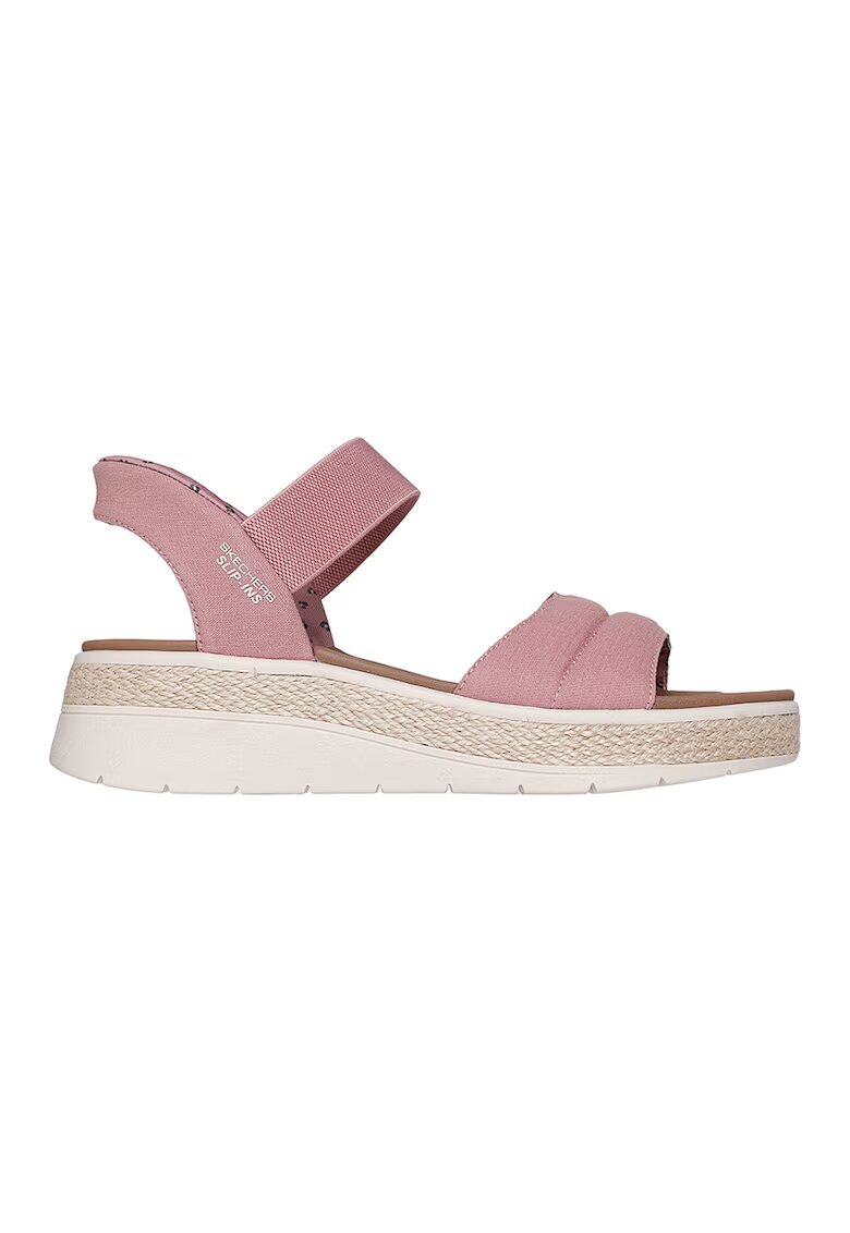 Skechers Sandale cu talpa wedge Slip-Ins™ Bobs Sun Ray - Roz prafuit