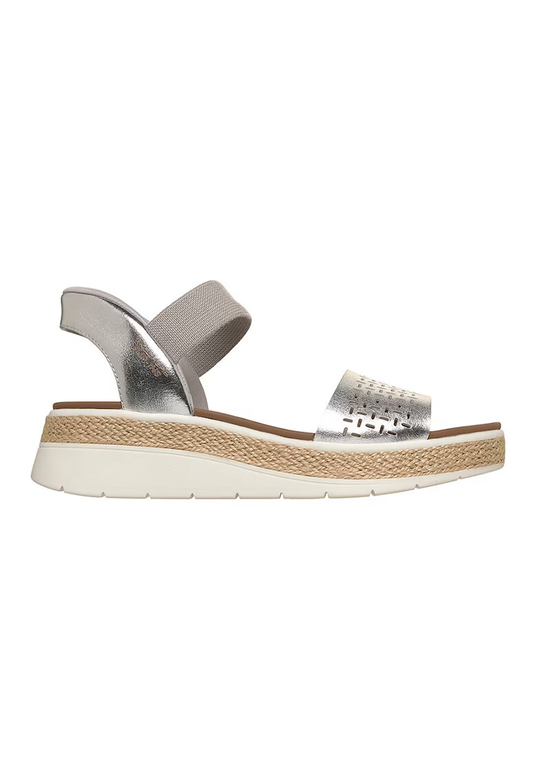 Skechers Sandale cu talpa wedge Slip Ins™ Sun Ray - Caramel/Argintiu