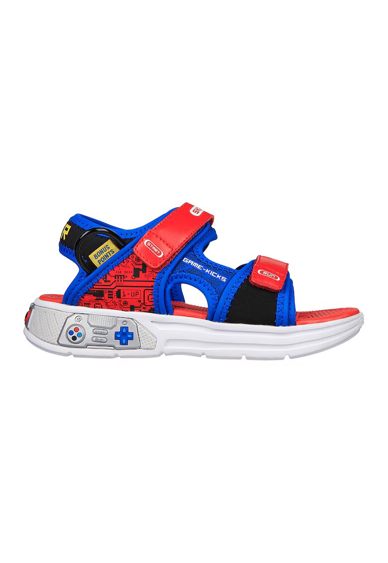 Skechers Sandale cu velcro Power Splash - Rosu/Albastru