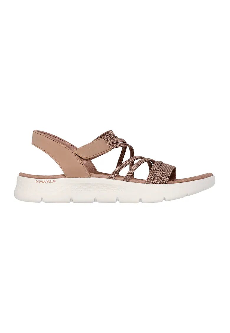 Skechers Sandale de piele ecologica cu velcro - Maro camel