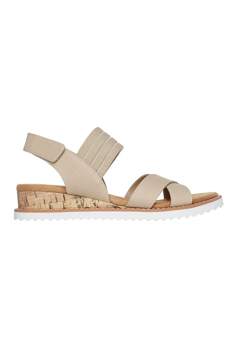 Skechers Sandale de piele ecologica cu velcro - Maro nisip