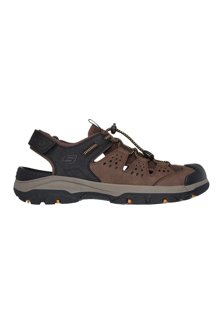 Skechers Sandale de piele ecologica si material textil Tresmen Menard - Negru/Maro