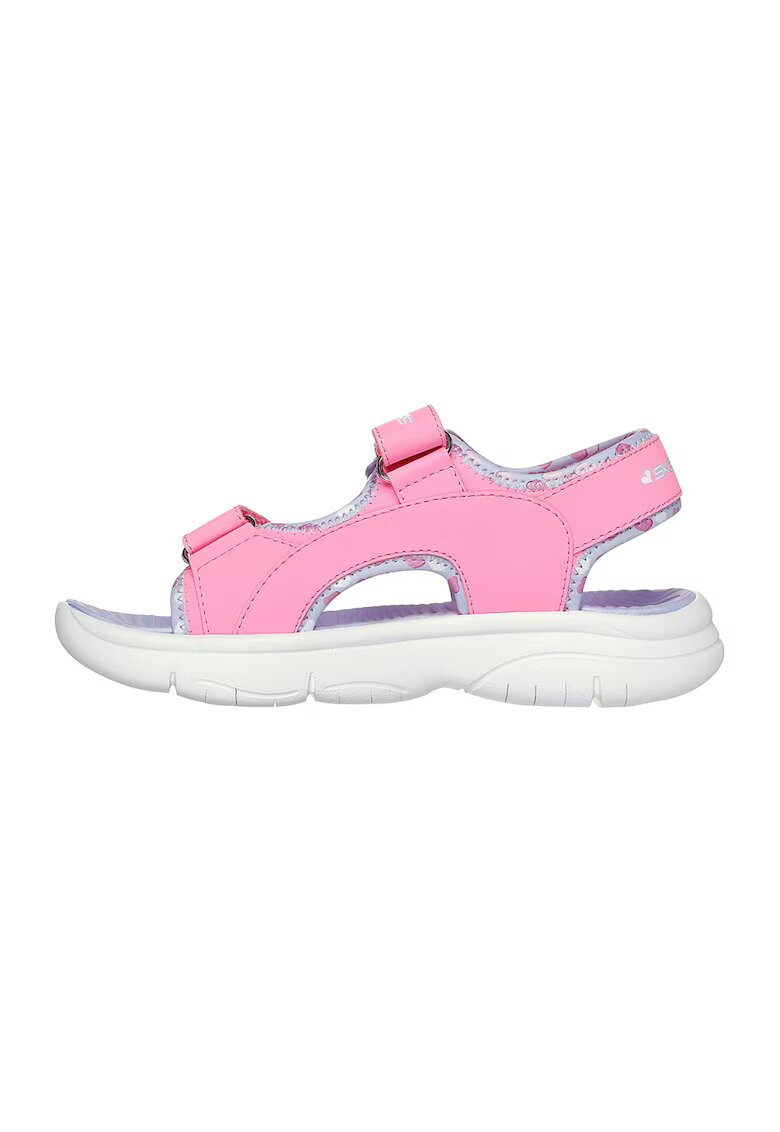 Skechers Sandale din material textil cu velcro - Roz