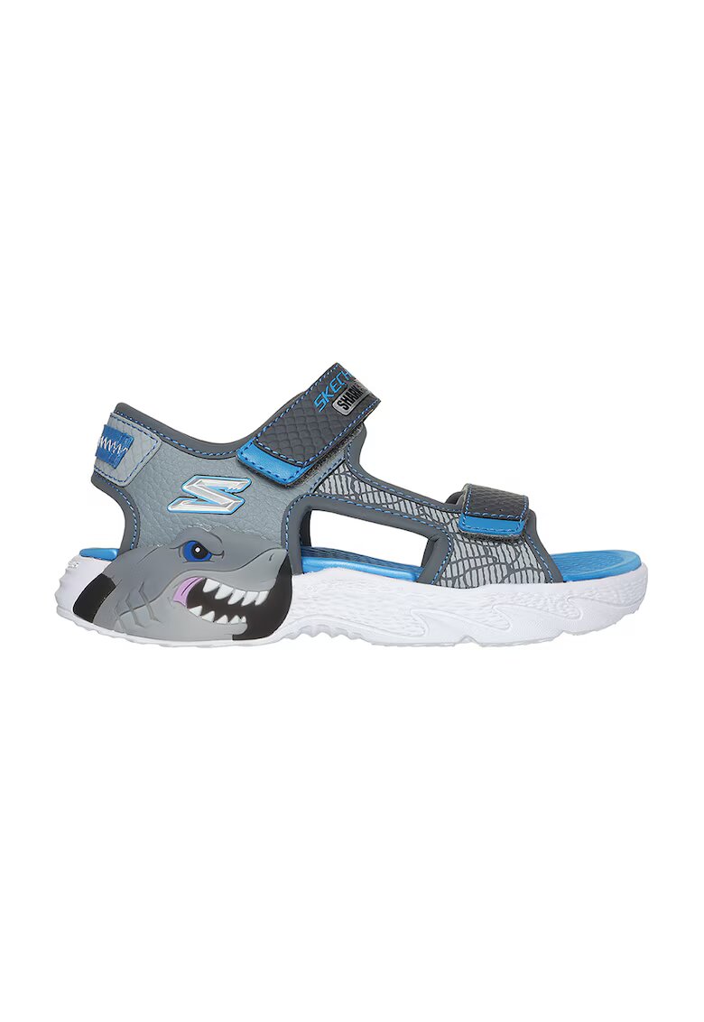 Skechers Sandale din piele ecologica cu inchidere velcro - Gri/Albastru