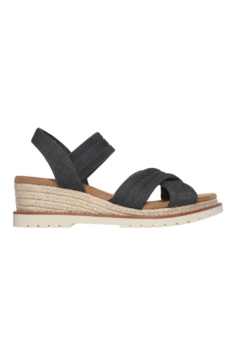 Skechers Sandale-espadrile cu talpa wedge - Gri carbune