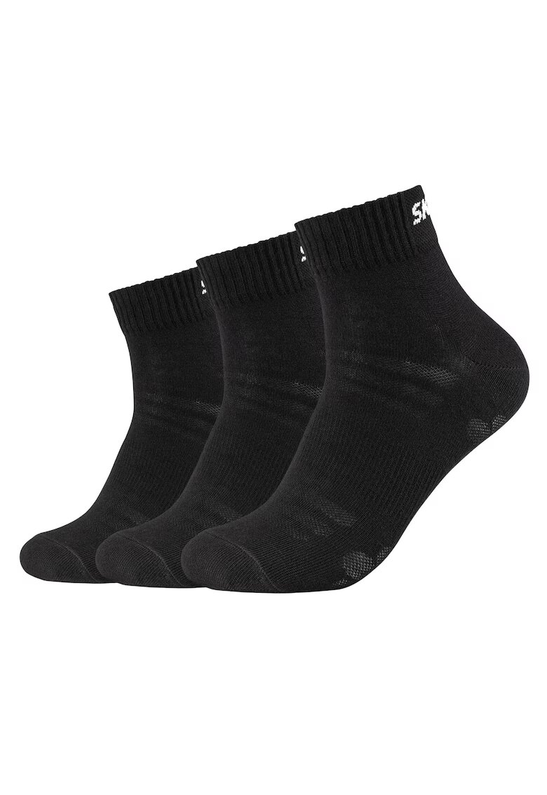 Skechers Set de sosete scurte unisex - 3 perechi - Negru