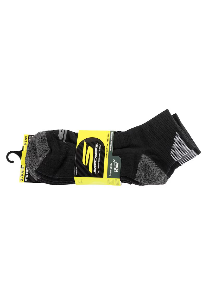 Skechers Set sosete - 3pk Mens 1/2 Terry Qtr Crew Socks S114662-HBLK - Negru - 3 buc - Negru carbune