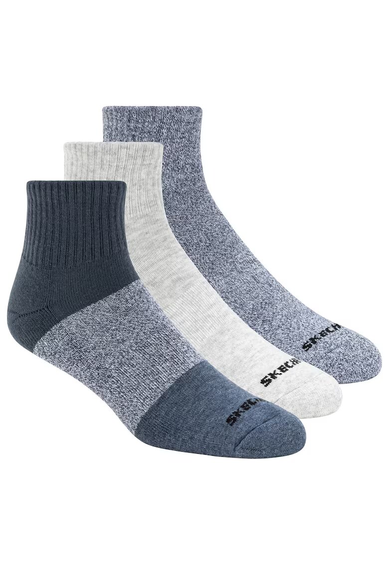 Skechers Set sosete - 3pk Mens Qtr Colorbloc Socks S118998-BLU - Multicolor - 41-46 - 3 buc