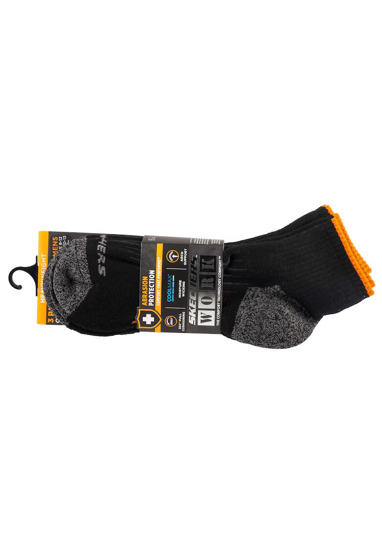 Skechers Set sosete - 3pk Mens Work Qtr Socks S115423-BLK - Negru - 41-46 - 3 buc