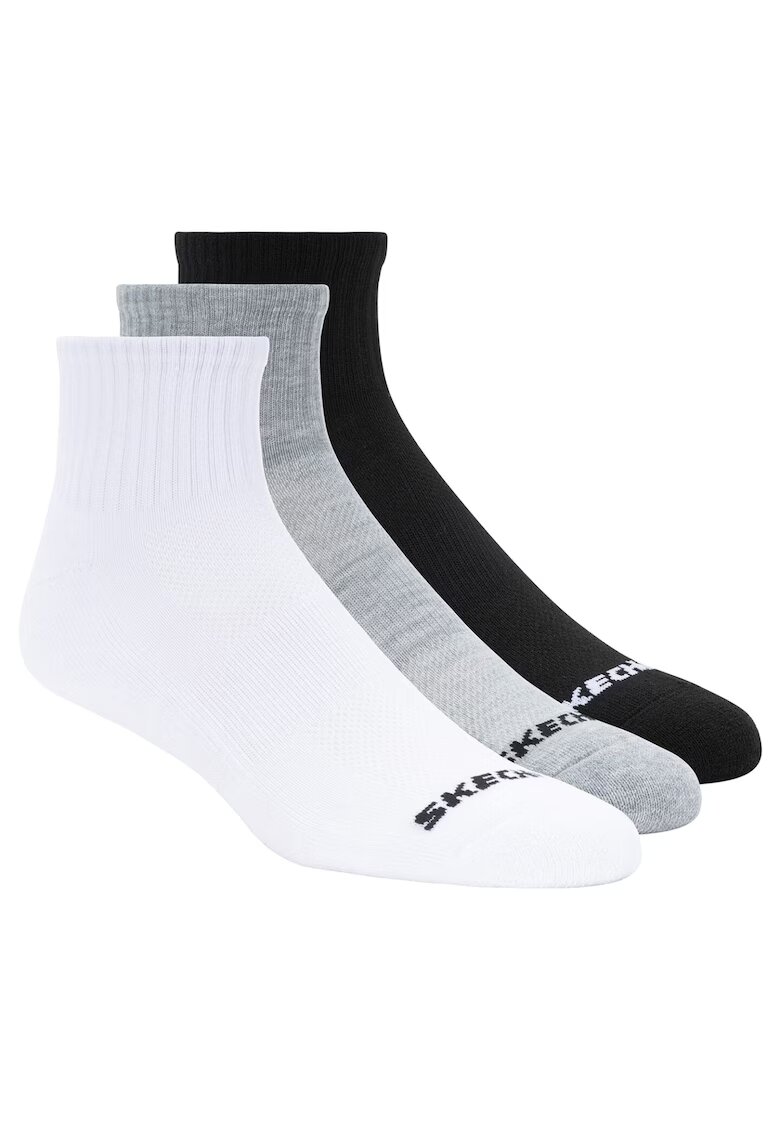Skechers Set sosete - 3PPK Qtr Crew Socks S114235-BKWG - Alb - 43-46 - 3 buc
