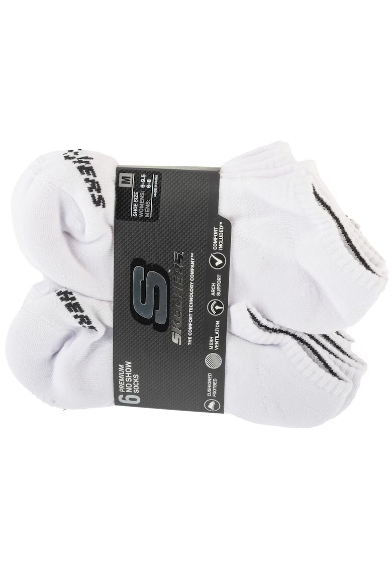 Skechers Set sosete - 6pk Core Lowcut Md Socks S118209-WHT - Alb - 35-39 -5; 6 buc