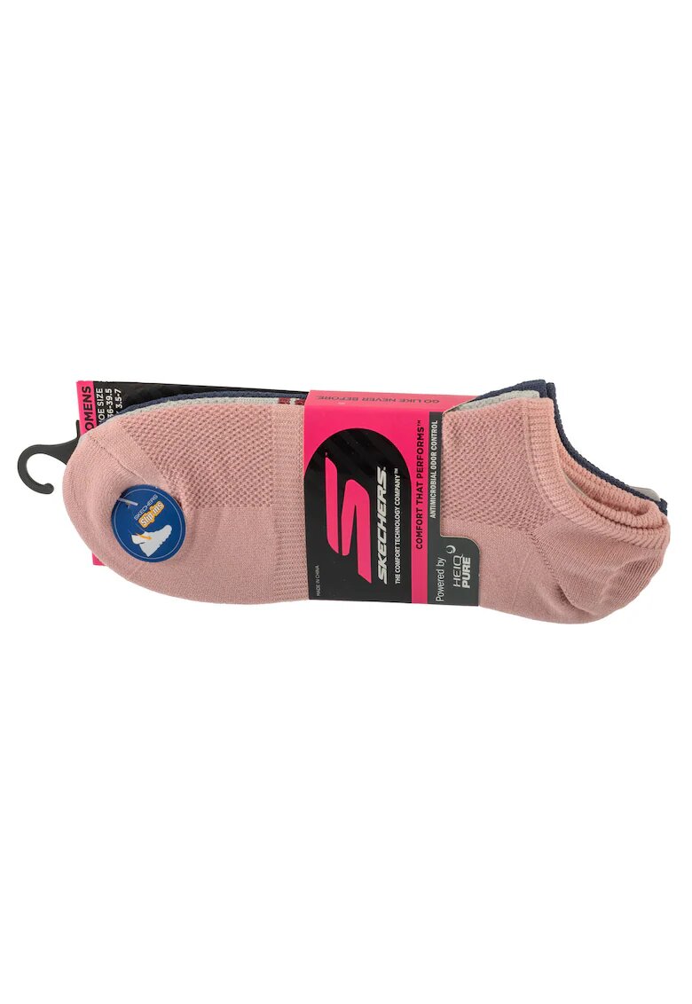 Skechers Set sosete dama - 3pk Womens Microfiber Non Terry No Show S101720-HPKNV - Multicolor - 35-39 -5; 3buc