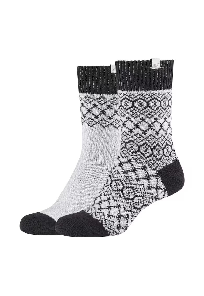 Skechers Set sosete dama - Casual Cozy Jacquard 2PPK Socks SK41047-9202 - Gri - 35-38 - 2 buc