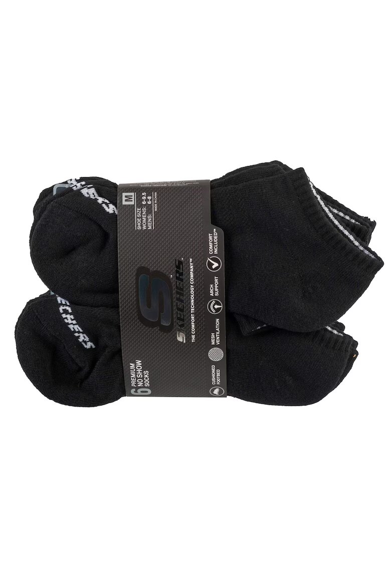 Skechers Set sosete Unisex - 6pk Core Lowcut Lg Socks S118209-BLK - Negru - 35-38 - 6 buc