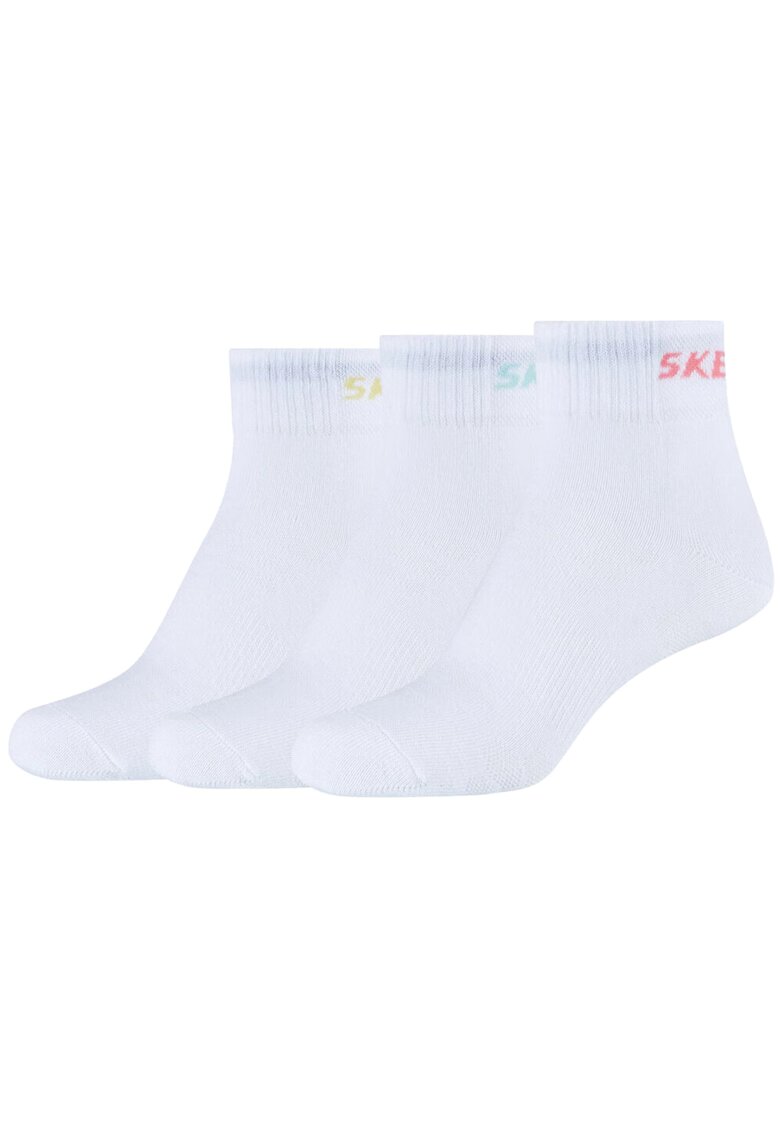 Skechers Sosete - 3PPK Wm Mesh Ventilation Quarter Socks SK42022-1000 - Alb - Alb