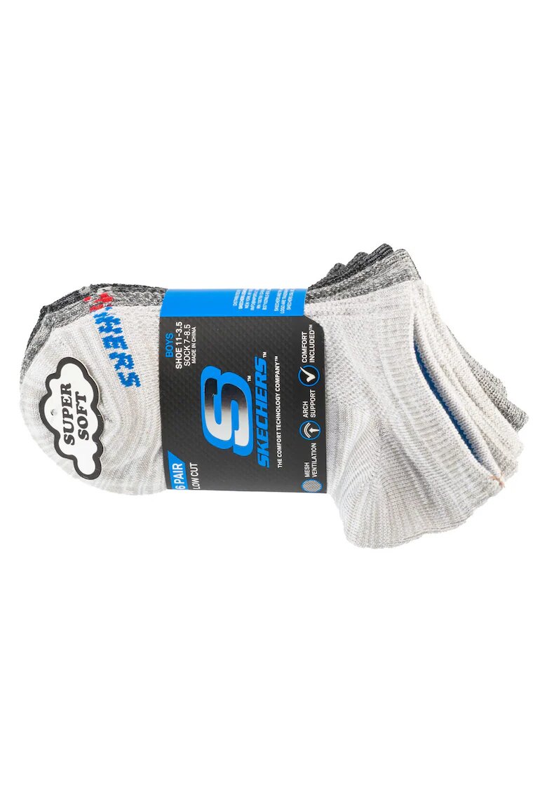 Skechers Sosete Unisex - 6pk Boys No Terry Socks S112222-GRY - Gri - 31-34 - 6 buc