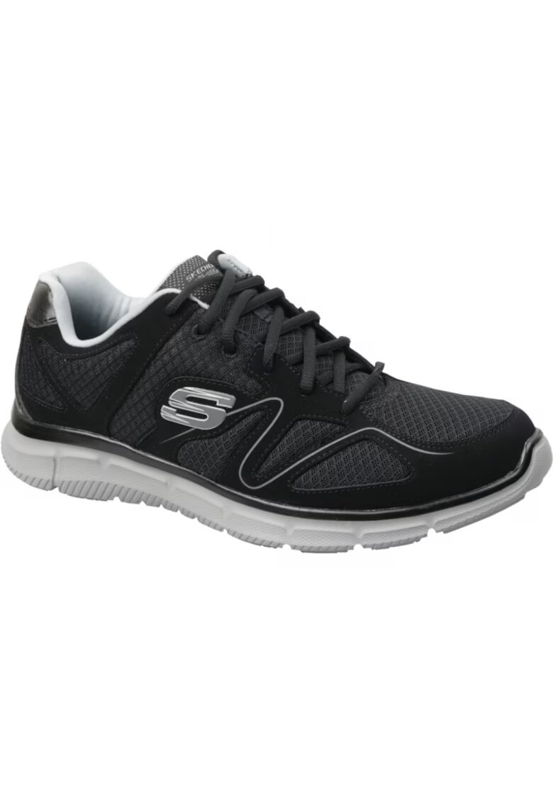 Skechers Tenisi barbati - Satisfaction 58350-BKGY - Material textil/Sintetic - Negru -