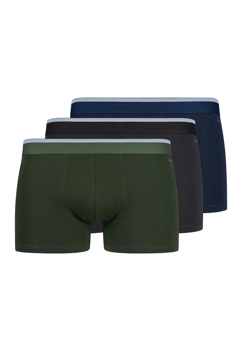 Skiny Set de boxeri din amestec de bumbac - 3 perechi - Verde/Negru/Albastru