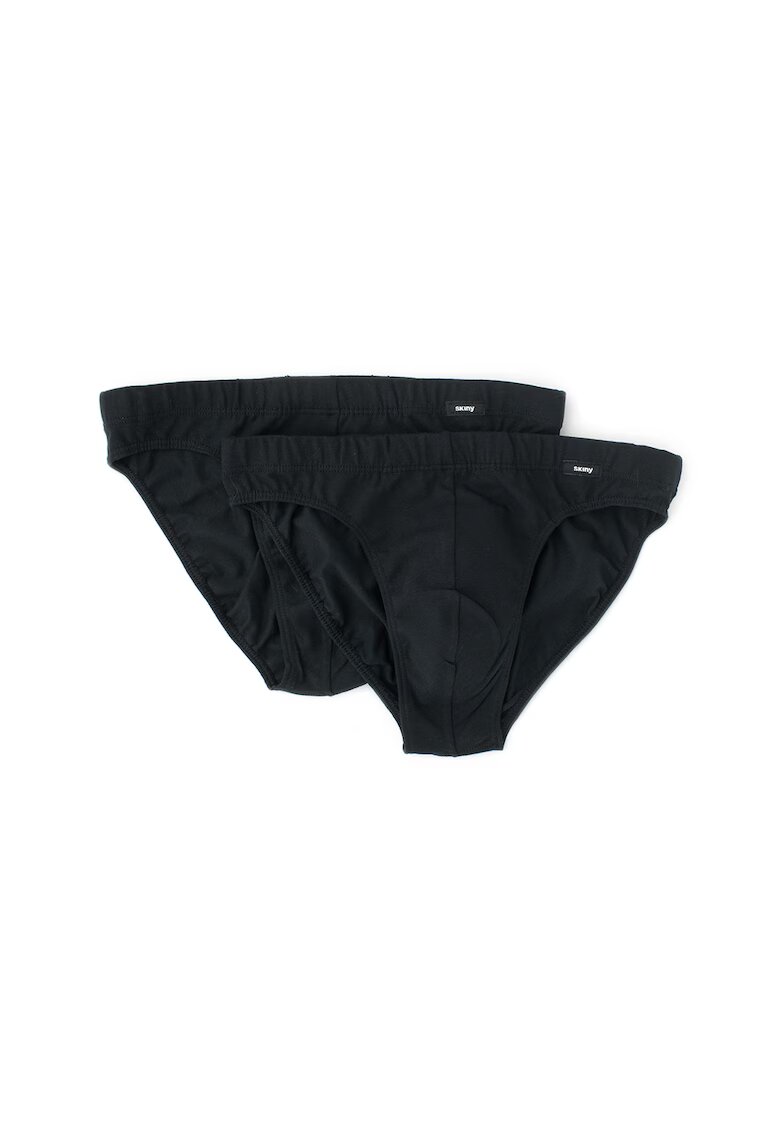Skiny Set de chiloti cu talie medie- 2 perechi - Negru