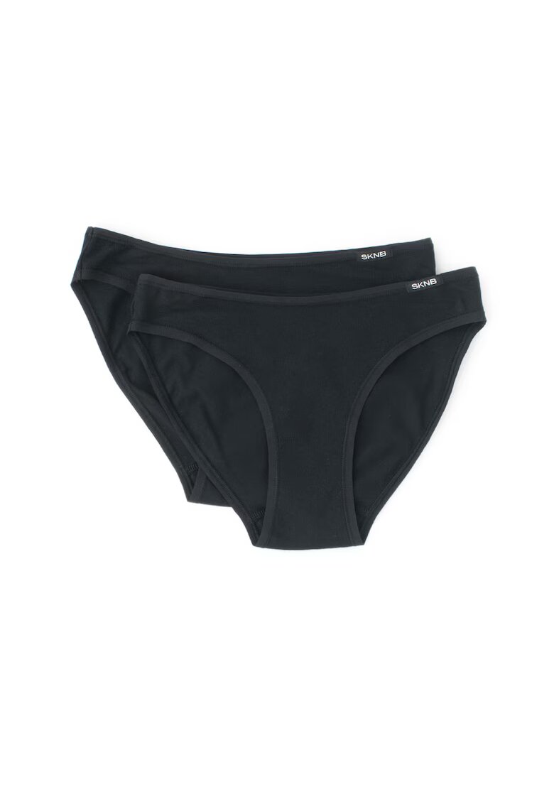 Skiny Set de chiloti din amestec de bumbac- 2 perechi - Negru