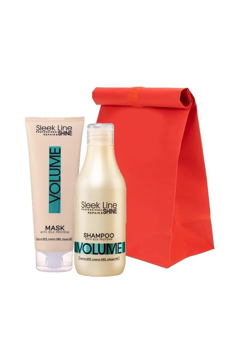 SLEEK LINE Set Volume – Sampon - 300 ml si Masca pentru volum intens cu proteine din matase - 250 ml