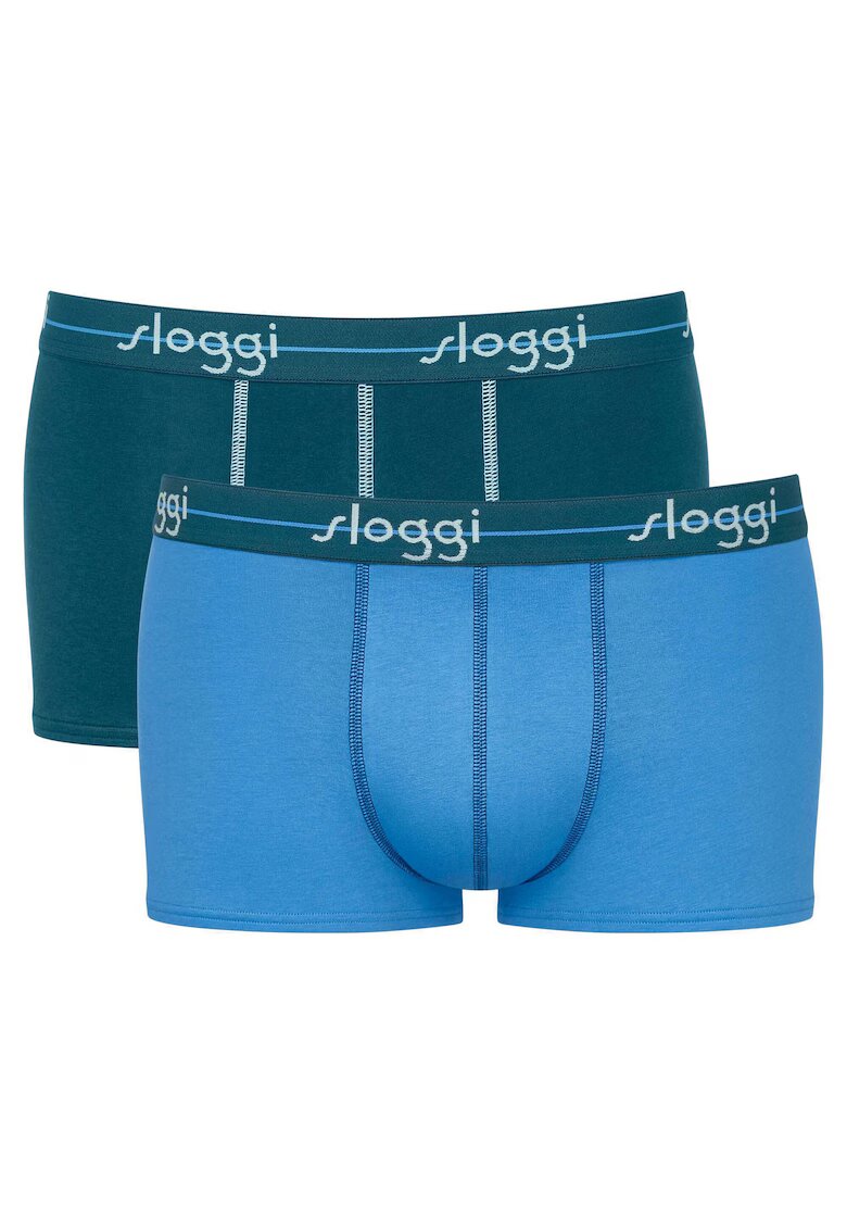 Sloggi Set de boxeri cu banda logo in talie - 2 perechi - Albastru