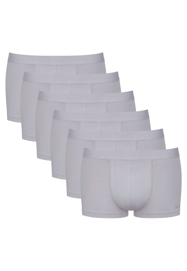 Sloggi Set de boxeri cu model uni - 6 perechi - Gri