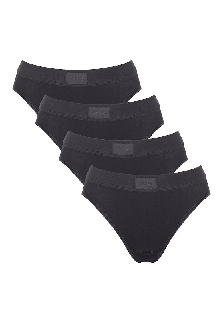 Sloggi Set de chiloti cu banda elastica in talie - 4 piese - Negru