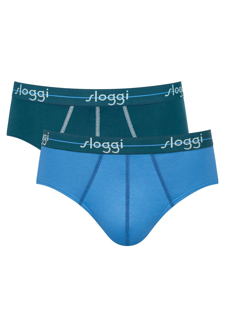 Sloggi Set de chiloti cu banda logo in talie - 2 perechi - Albastru