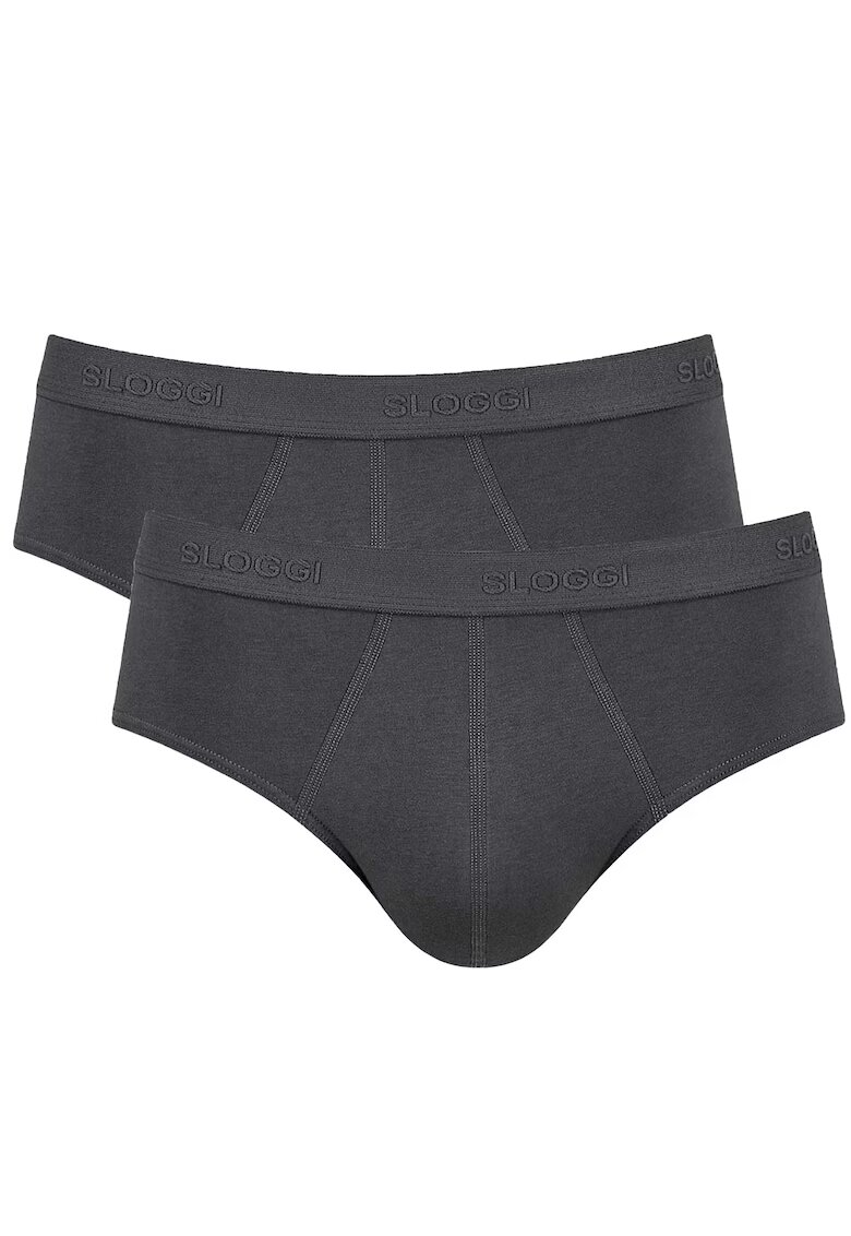 Sloggi Set de chiloti cu model uni 13225 - 2 perechi - Negru