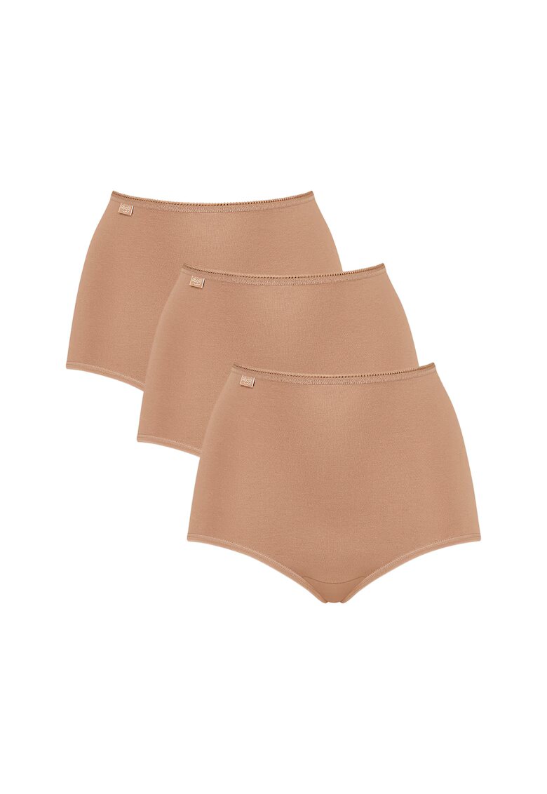 Sloggi Set de chiloti cu talie inalta - 3 perechi - Maro nisip