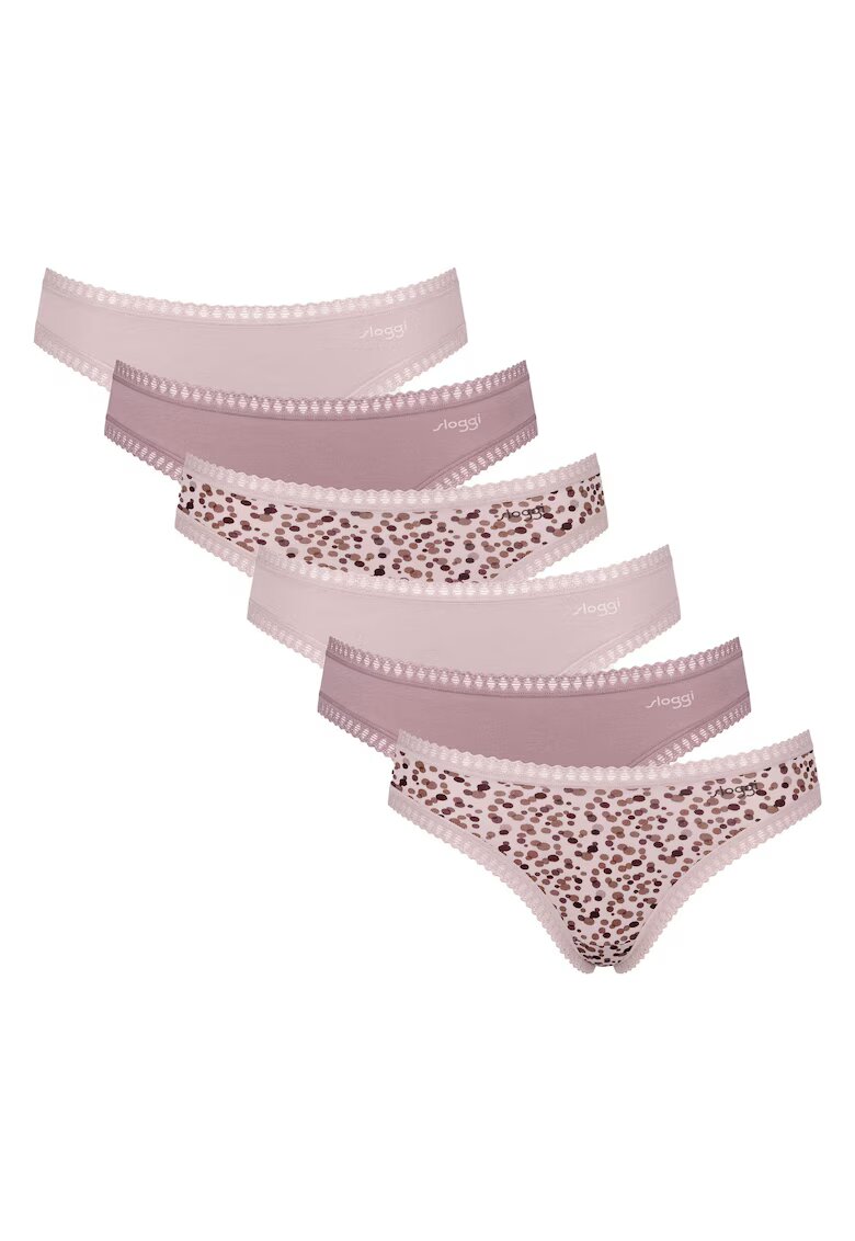 Sloggi Set de chiloti cu talie joasa GO Crush Mini - 6 perechi - Roz