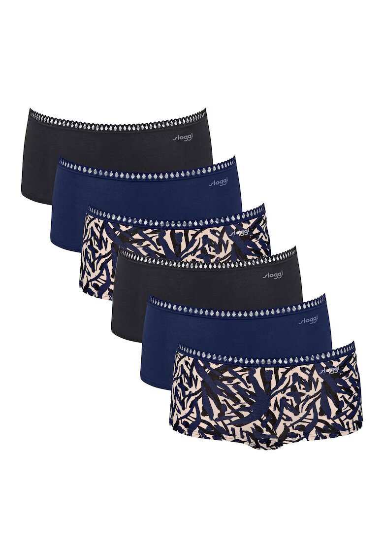 Sloggi Set de chiloti hipster GO Crush - 6 perechi - Albastru