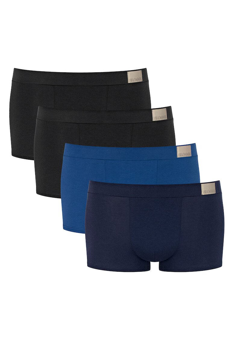 Sloggi Set de chiloti hipster GO Natural - 4 perechi - Negru/Albastru
