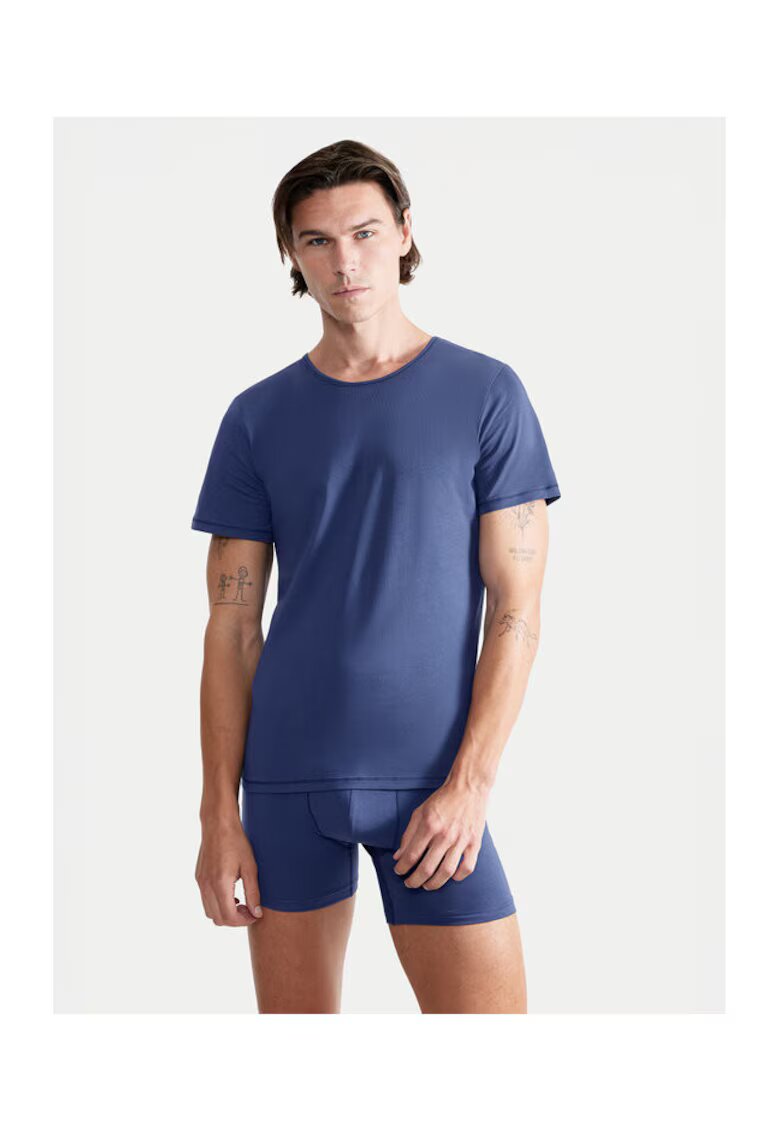 Sloggi Tricou barbati - bumbac/elastan - albastru -