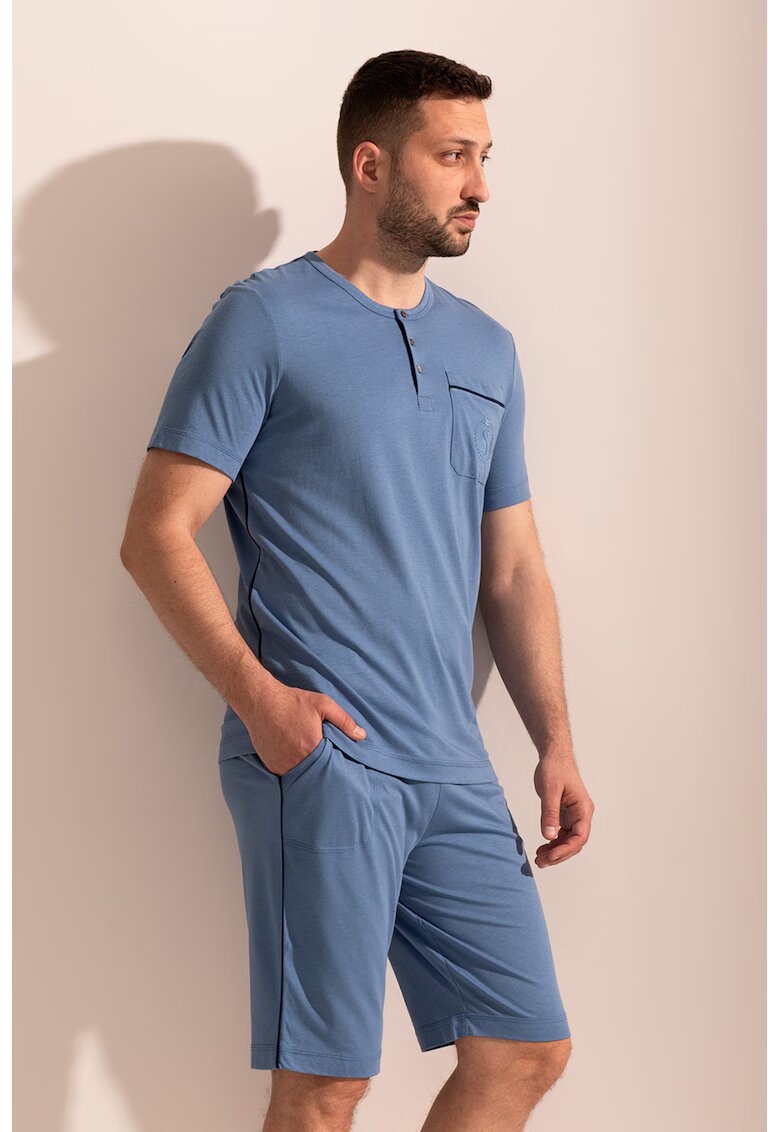 Sofiaman Pijama din amestec de modal - Albastru prafuit