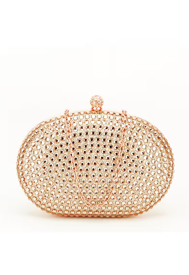 SOFILINE Geanta clutch cu cristale V-190BB 05 Argintiu 13329 - Auriu rose