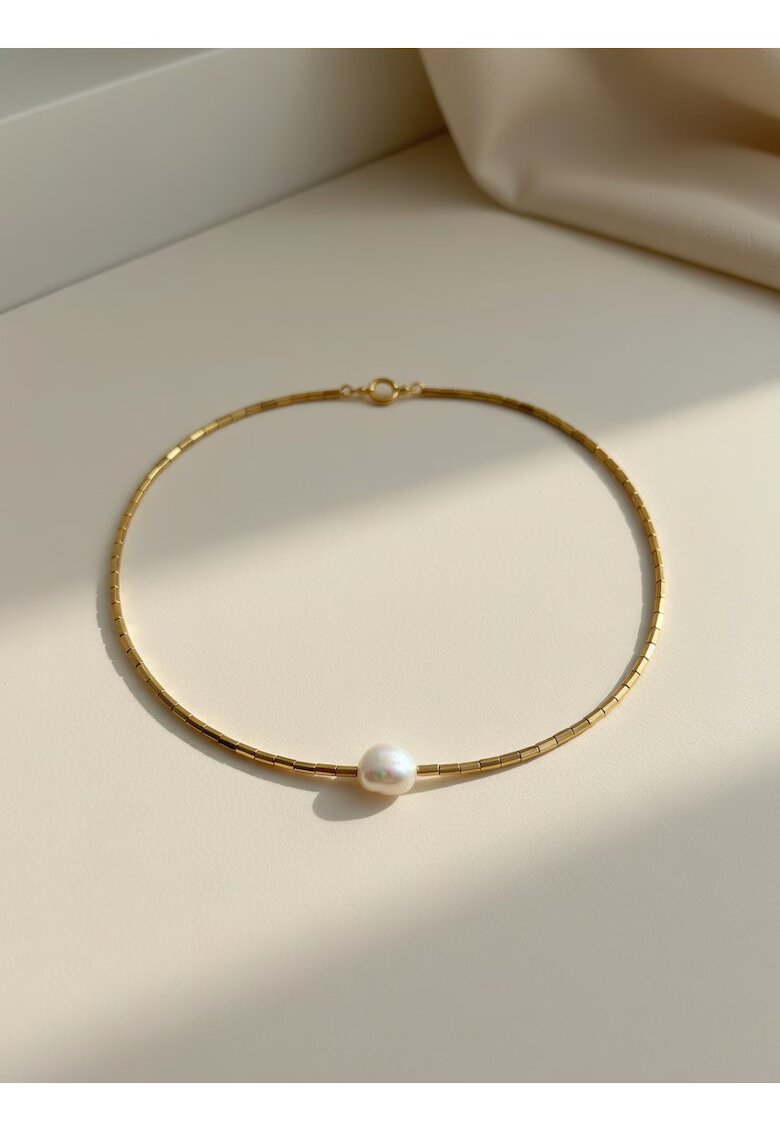 SOL Jewelry Colier cu hematit si perla de cultura C17