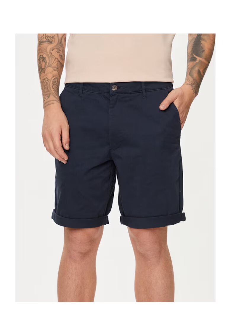 Solid Pantaloni barbati - 28966 - Bumbac - Bleumarin
