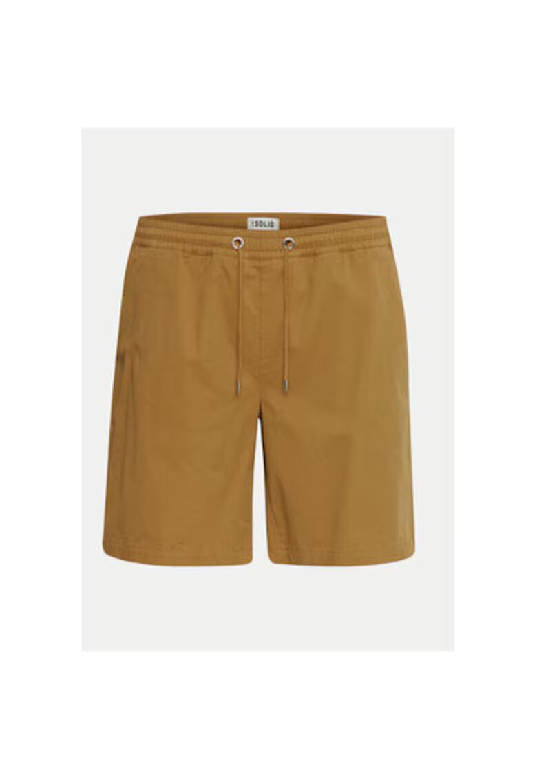 Solid Pantaloni scurti barbati - 303539290 - Bumbac - M INTL - Maro