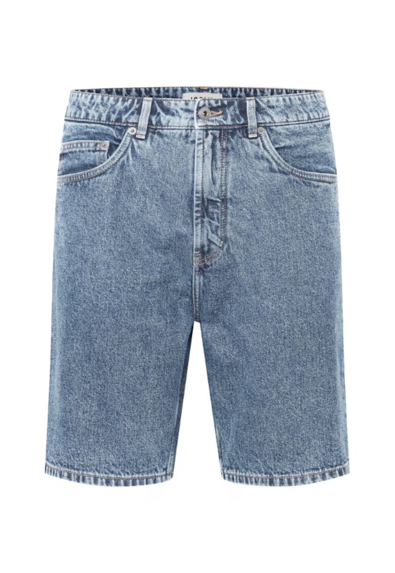 Solid Pantaloni scurti din denim barbati - 301519362 - Bumbac - Albastru