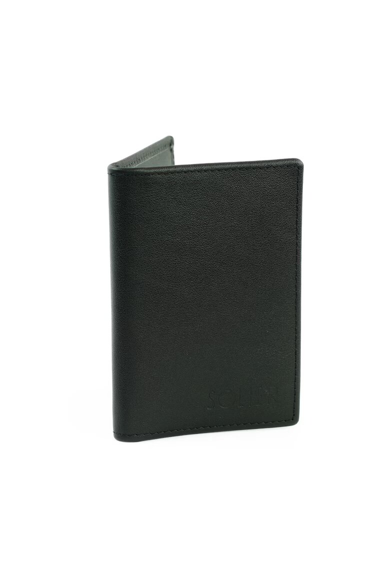 Solier Cardholder elegant din piele pentru carduri SW45 Negru
