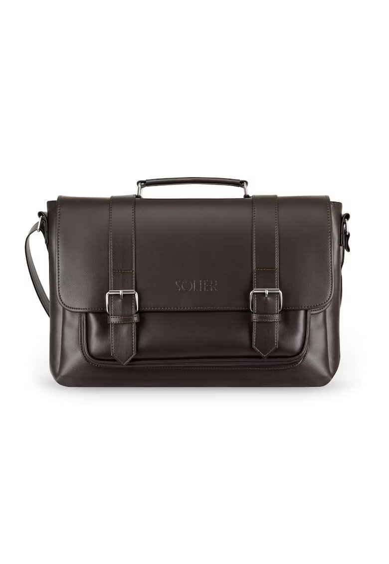Solier Geanta barbateasca de umar tip messenger cu aspect vintage S25 Galway