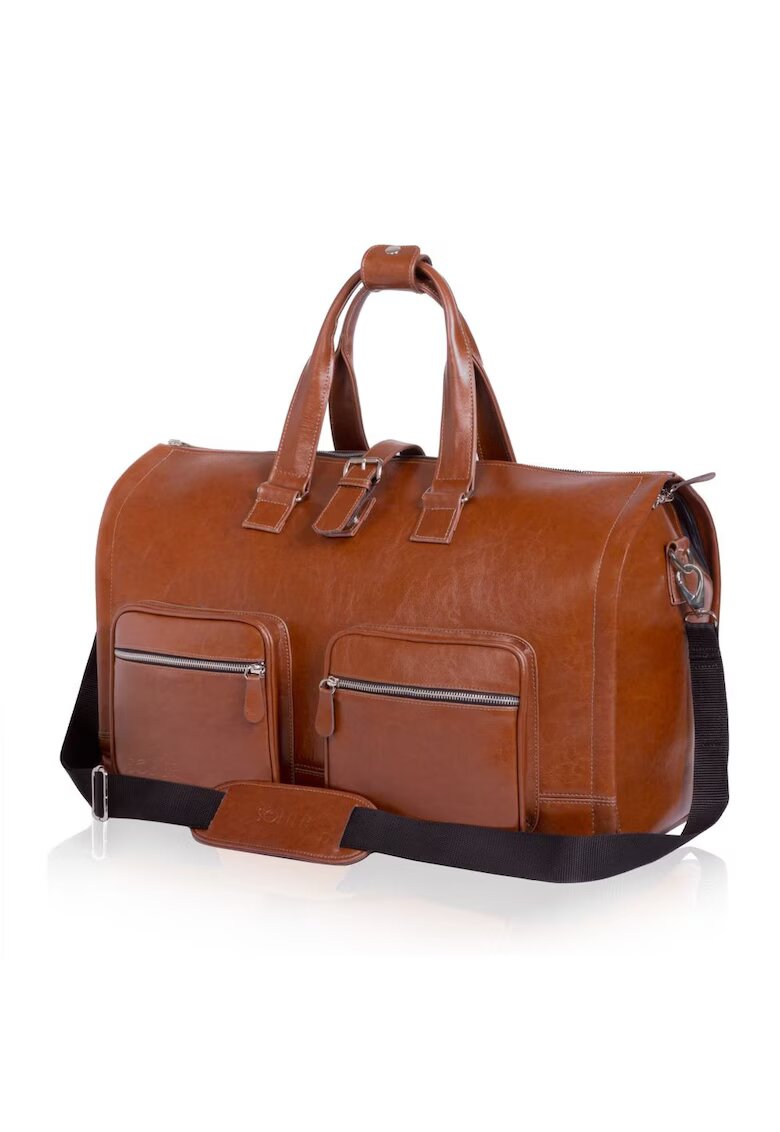 Solier Geanta barbateasca din piele cu aspect vintage pentru costum SL18 Harlow Maro