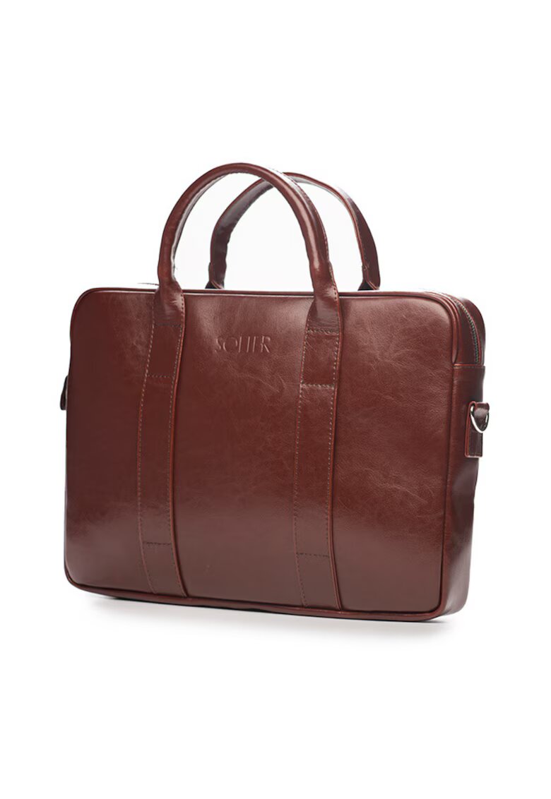 Solier Geanta barbateasca din piele pentru laptop SL20 Edinburgh