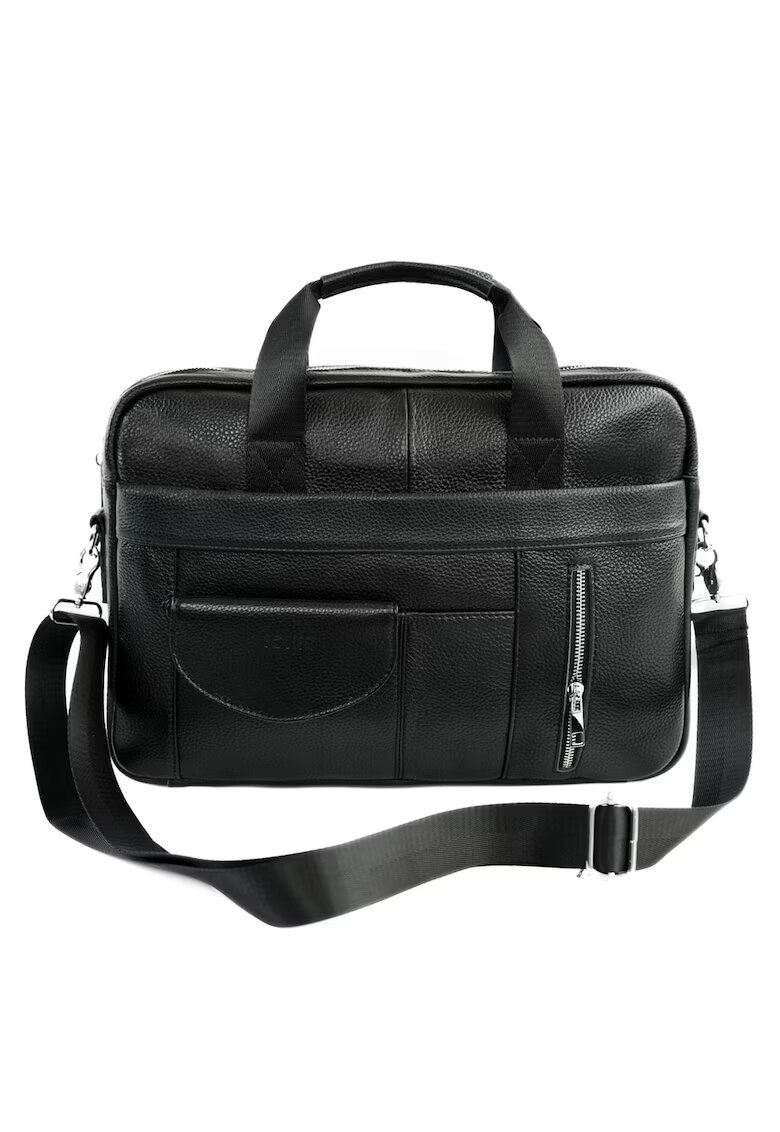 Solier Geanta barbati din piele pentru laptop SL49 BRANN - neagra