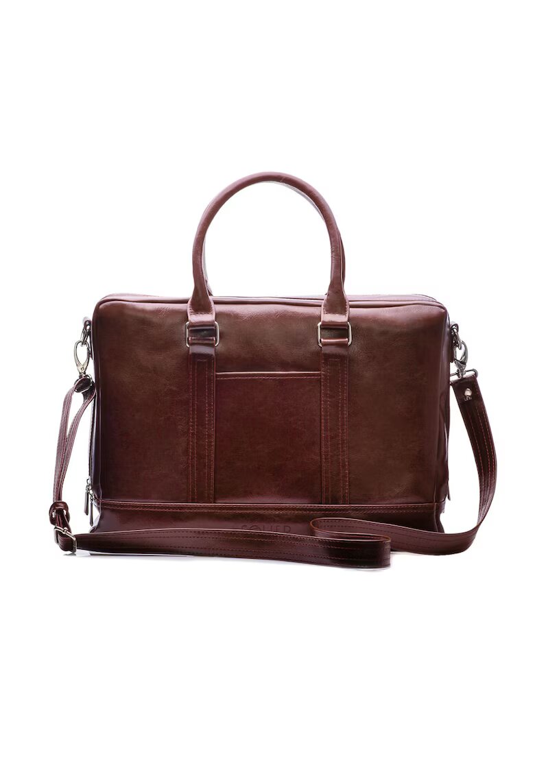 Solier Geanta din piele naturala Aberdeen - Maro SL02