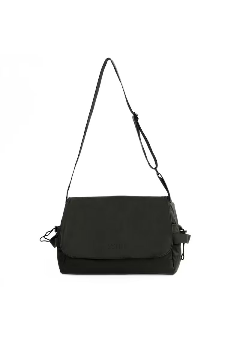 Solier Geanta tip messenger pentru barbati Vesari S42 neagra 45×30 -5×16 cm