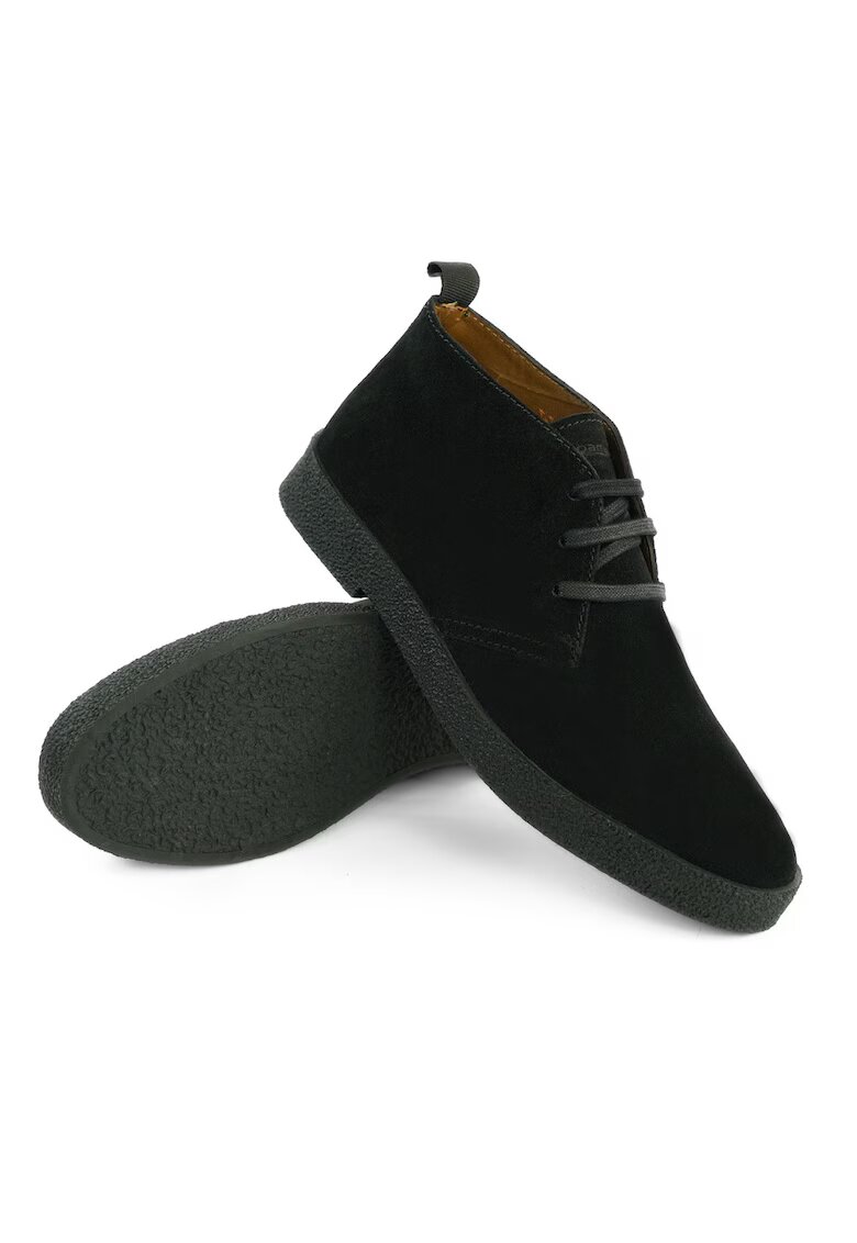 Solier Ghete barbati Chukka piele naturala intoarsa negru - Negru