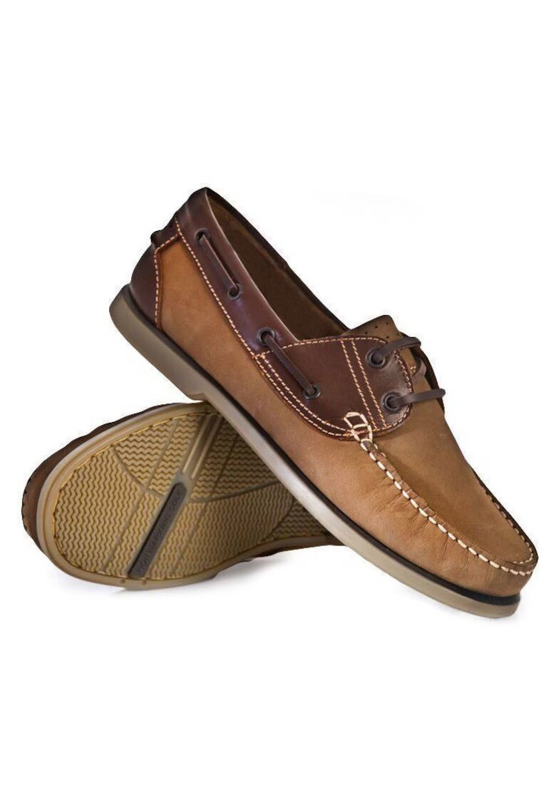 Solier Mocasini barbatesti din piele - stil nautic - maro - Maro